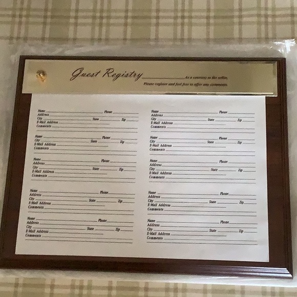 OPEN HOUSE Real Estate NEW! WOOD Guest Registry Sign In PROFESSIONALISM - Picture 1 of 6